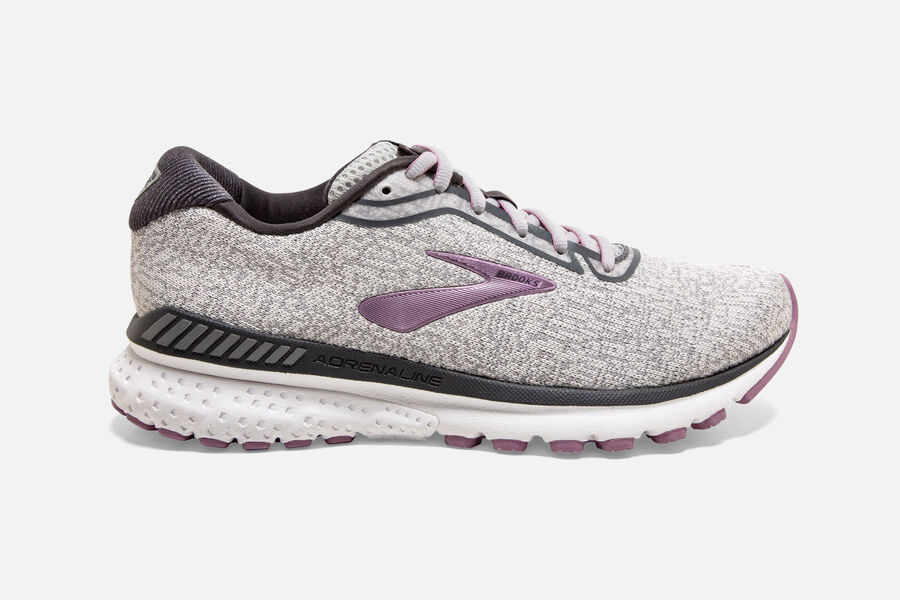 Brooks Damen Adrenaline GTS 20 Laufschuhe Grau/Weiß Sale 030-408653